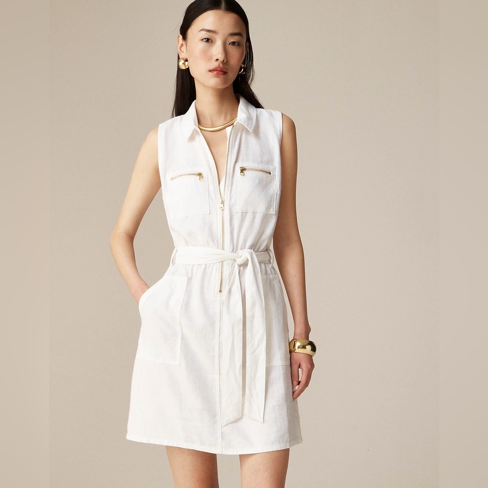 J.Crew Zip-front linen-blend dress CA422